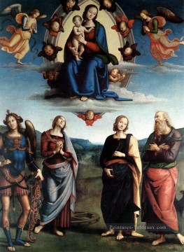 Madone en gloire avec l’enfant et les saints Renaissance Pietro Perugino Peinture à l'huile